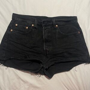 Levi's  501 Black High waist shorts
